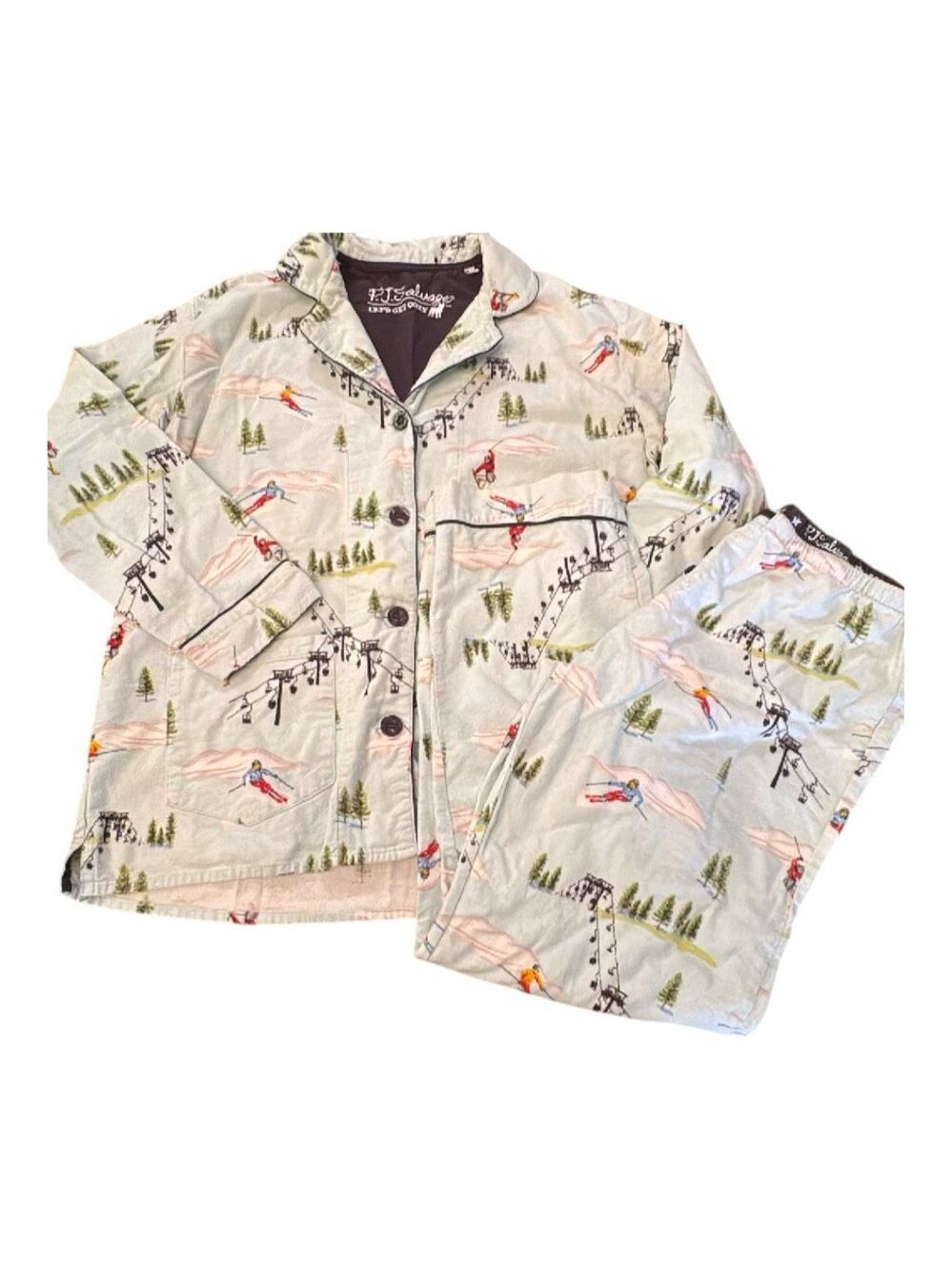 P.J. Salvage 2-Piece Flannel Pajama Set Ski Print